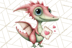 Valentine Dinosaur Clipart Cute T-Rex Sublimation PNG Love Product Image 4