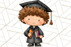 Kids Graduation Clipart PNG, Preschool Kindergarten Kids Product Image 5