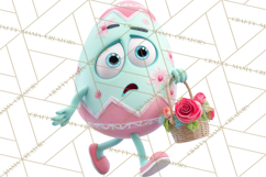 Cute Easter Egg Characters PNG, Adorable Spring Egg Clipart Product Image 5