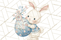 Chinoiserie Easter Clipart, Cute Elegant Bunny Easter Png Product Image 5