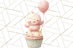 Pastel Birthday Clipart, Cute Party Animals PNG Product Image 5