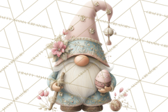 Easter Gnomes Clipart, Cute Bunny Hats, Pastel Eggs Png Product Image 5