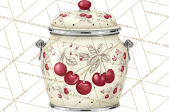 Farmhouse Cherry Kitchen Clipart, Rustic Cherry Kitchen Png Product Image 5