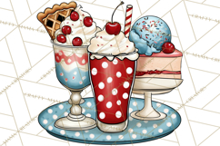 4th of July Retro Diner Clipart, Patriotic Americana Diner Product Image 2