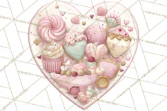 Valentine Picnic Party Clipart, Pink Heart Picnic PNG Product Image 3