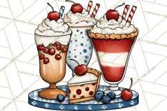 4th of July Retro Diner Clipart, Patriotic Americana Diner Product Image 3