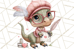 Valentine Dinosaur Clipart Cute T-Rex Sublimation PNG Love Product Image 4