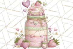 Valentine Picnic Party Clipart, Pink Heart Picnic PNG Product Image 4