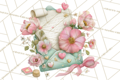 Pink Romantic Letter Clipart, Love Notes Clip Art PNG Product Image 4