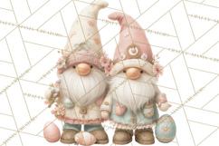 Easter Gnomes Clipart, Cute Bunny Hats, Pastel Eggs Png Product Image 4