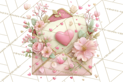 Pink Romantic Letter Clipart, Love Notes Clip Art PNG Product Image 5