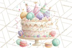 Cartoon Birthday Cake Clipart, Cute Realistic Cake PNG Product Image 5