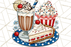 4th of July Retro Diner Clipart, Patriotic Americana Diner Product Image 5