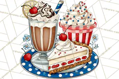 4th of July Retro Diner Clipart, Patriotic Americana Diner Product Image 5