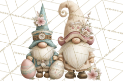 Easter Gnomes Clipart, Cute Bunny Hats, Pastel Eggs Png Product Image 5