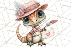 Valentine Dinosaur Clipart Cute T-Rex Sublimation PNG Love Product Image 5