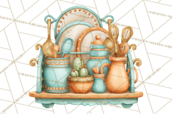 Southwestern Kitchen Clipart, Desert Kitchen Appliances PNG Product Image 2