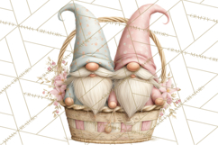Easter Gnomes Clipart, Cute Bunny Hats, Pastel Eggs Png Product Image 2