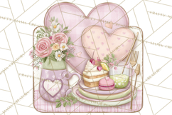 Valentine Picnic Party Clipart, Pink Heart Picnic PNG Product Image 2