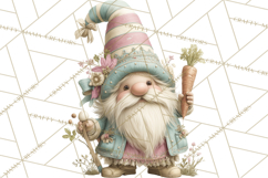 Easter Gnomes Clipart, Cute Bunny Hats, Pastel Eggs Png Product Image 3