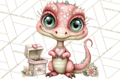 Valentine Dinosaur Clipart Cute T-Rex Sublimation PNG Love Product Image 3