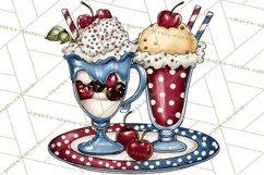 4th of July Retro Diner Clipart, Patriotic Americana Diner Product Image 3