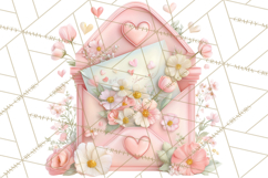 Pink Romantic Letter Clipart, Love Notes Clip Art PNG Product Image 3
