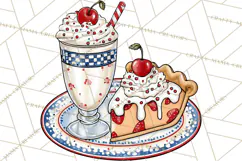 4th of July Retro Diner Clipart, Patriotic Americana Diner Product Image 4