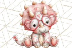 Valentine Dinosaur Clipart Cute T-Rex Sublimation PNG Love Product Image 4