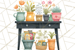 Spring Garden Tools Clipart, Cute Gardening Tools PNG Product Image 4