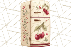 Farmhouse Cherry Kitchen Clipart, Rustic Cherry Kitchen Png Product Image 4