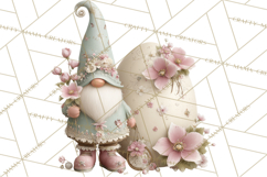 Easter Gnomes Clipart, Cute Bunny Hats, Pastel Eggs Png Product Image 4