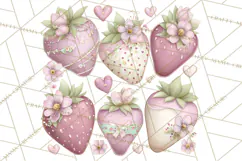 Valentine Picnic Party Clipart, Pink Heart Picnic PNG Product Image 5