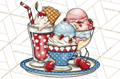 4th of July Retro Diner Clipart, Patriotic Americana Diner Product Image 2