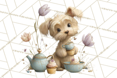 Springtime Baby Animal Clipart PNG, Cute Tea Party Bunnies Product Image 2