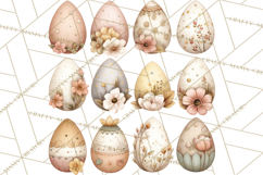 Vintage Easter Props Clipart PNG, Easter Eggs Printable Product Image 2