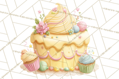 Cartoon Birthday Cake Clipart, Cute Realistic Cake PNG Product Image 2