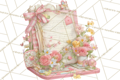 Pink Romantic Letter Clipart, Love Notes Clip Art PNG Product Image 2