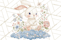 Chinoiserie Easter Clipart, Cute Elegant Bunny Easter Png Product Image 2