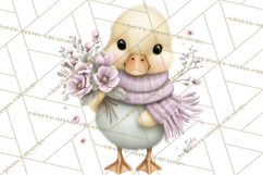 Easter Duckling Clipart, Cute Ducklings in Fancy Outfits Png Product Image 2