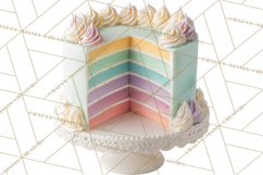 Birthday Cake Clipart, Tiered Cake PNG, Drip Cake PNG Product Image 2