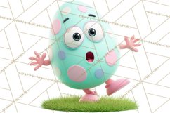 Cute Easter Egg Characters PNG, Adorable Spring Egg Clipart Product Image 2