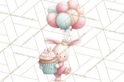 Pastel Birthday Clipart, Cute Party Animals PNG Product Image 2