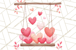 Bee Valentine Clipart PNG, Cute Kawaii Bee With Hearts Product Image 2
