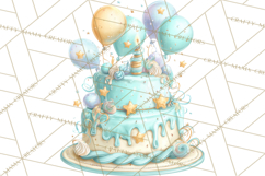 Cartoon Birthday Cake Clipart, Cute Realistic Cake PNG Product Image 3