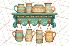 Southwestern Kitchen Clipart, Desert Kitchen Appliances PNG Product Image 3
