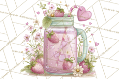 Valentine Picnic Party Clipart, Pink Heart Picnic PNG Product Image 3