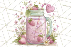 Valentine Picnic Party Clipart, Pink Heart Picnic PNG Product Image 3