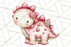Valentine Dinosaur Clipart Cute T-Rex Sublimation PNG Love Product Image 3