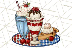 4th of July Retro Diner Clipart, Patriotic Americana Diner Product Image 3